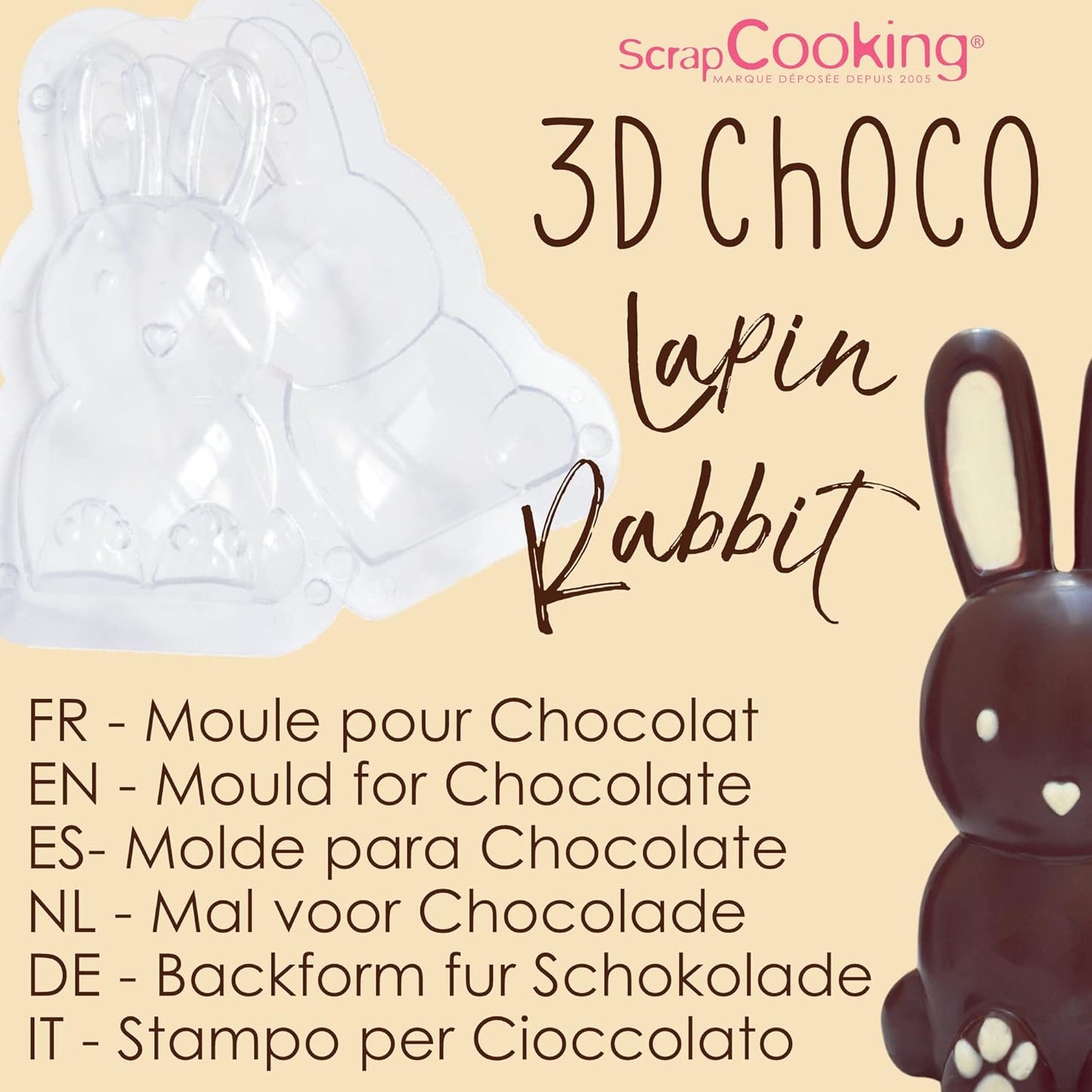 Transparent 3D Chocolate Rabbit Baking Mould – Professional Easter Candy Form