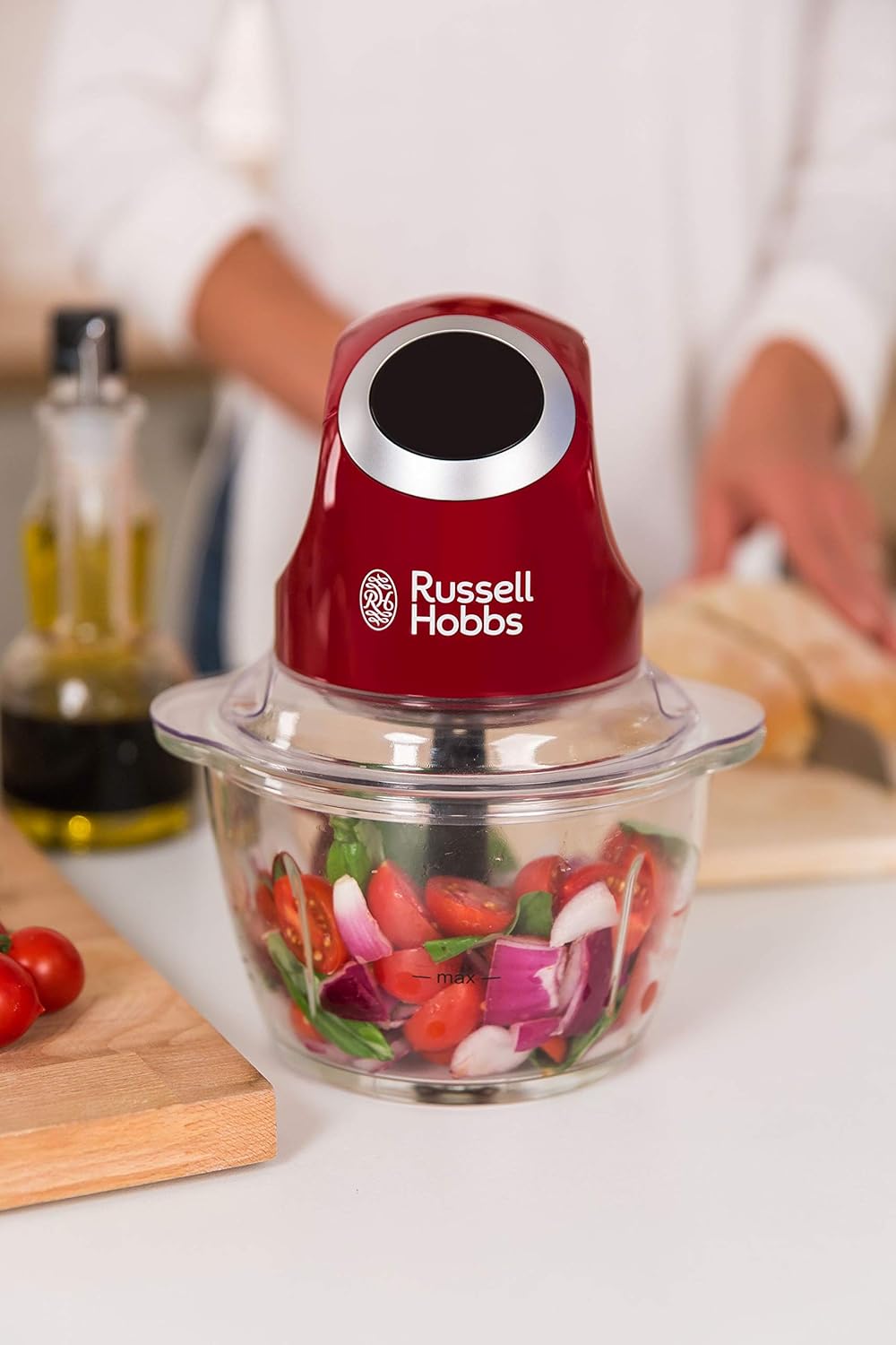 Russell Hobbs Desire Mini Food Processor Red Black 500ml