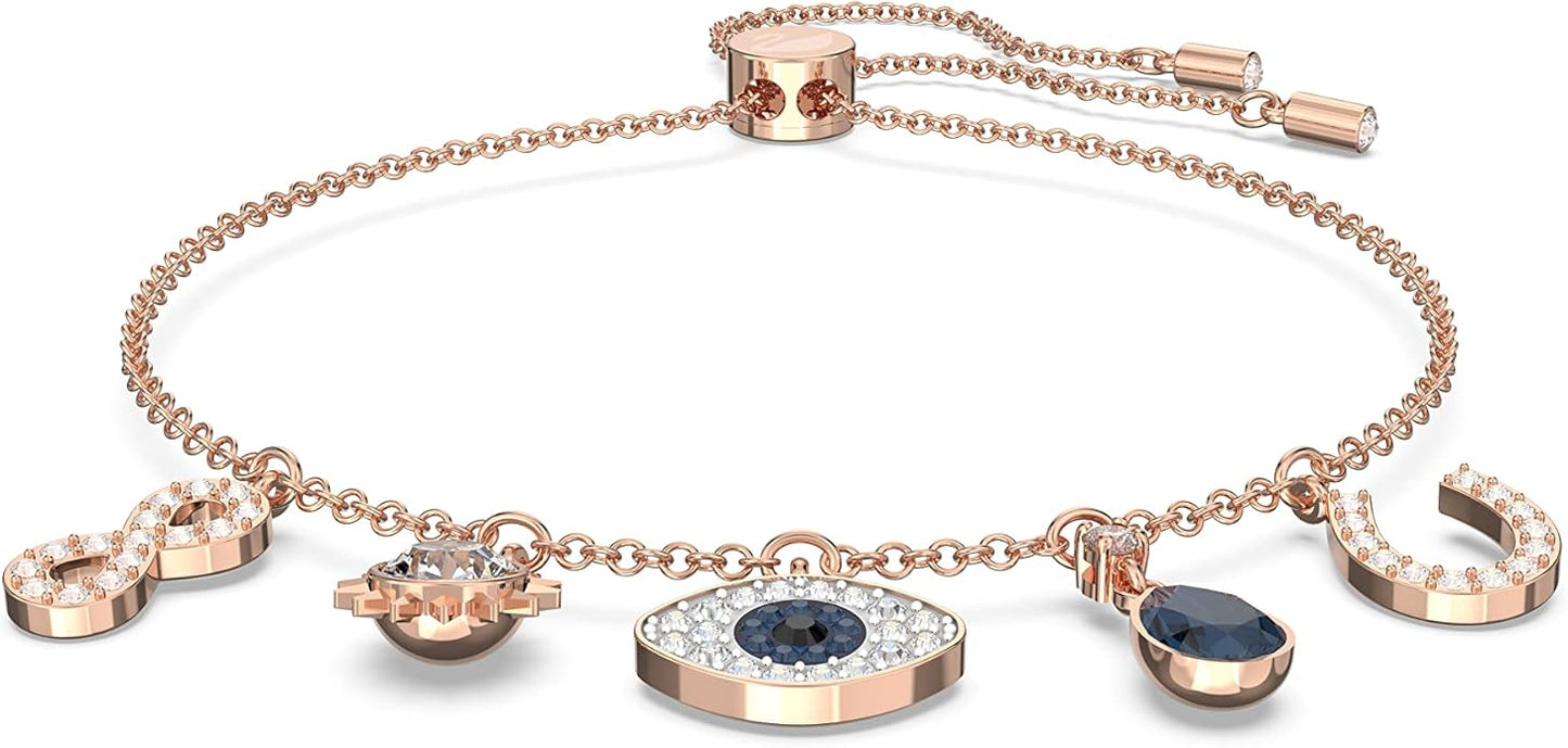 Swarovski Symbolica Evil Eye Charm Bracelet with Blue White Crystals - Gomix Brands Outlet