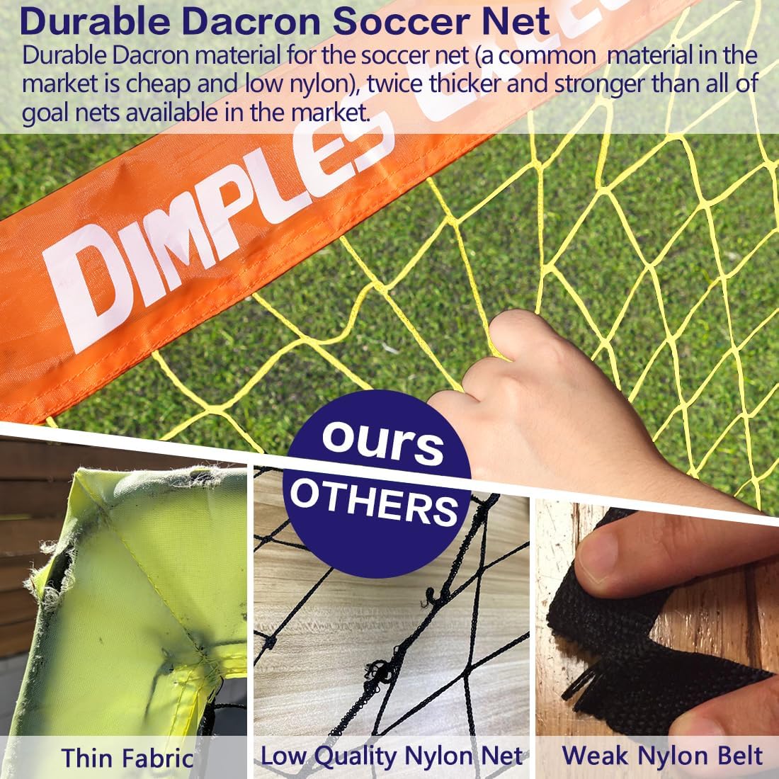 Dimples Excel Portable 4x3 ft Orange Football Goal Net