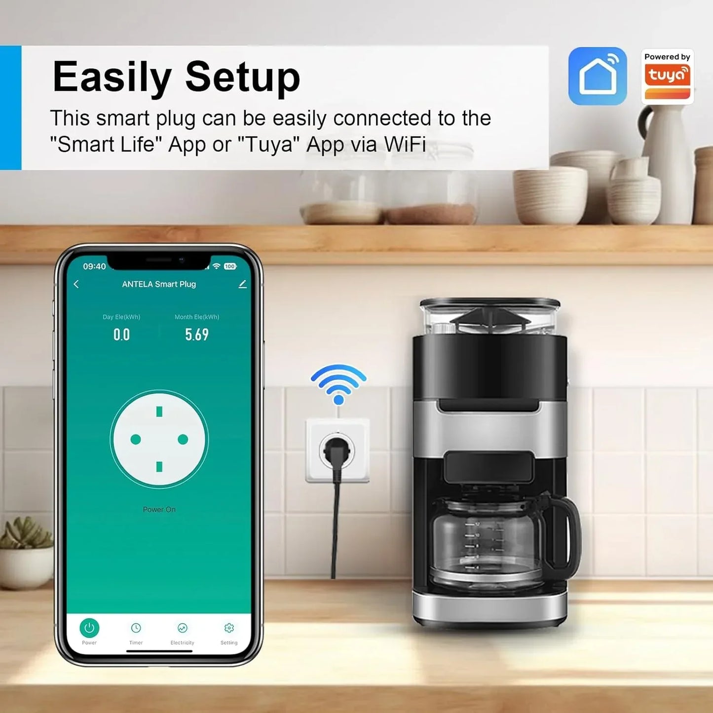 ANTELA Smart Plug Duo Energy Monitoring with Alexa & Google - Gomix Brands Outlet