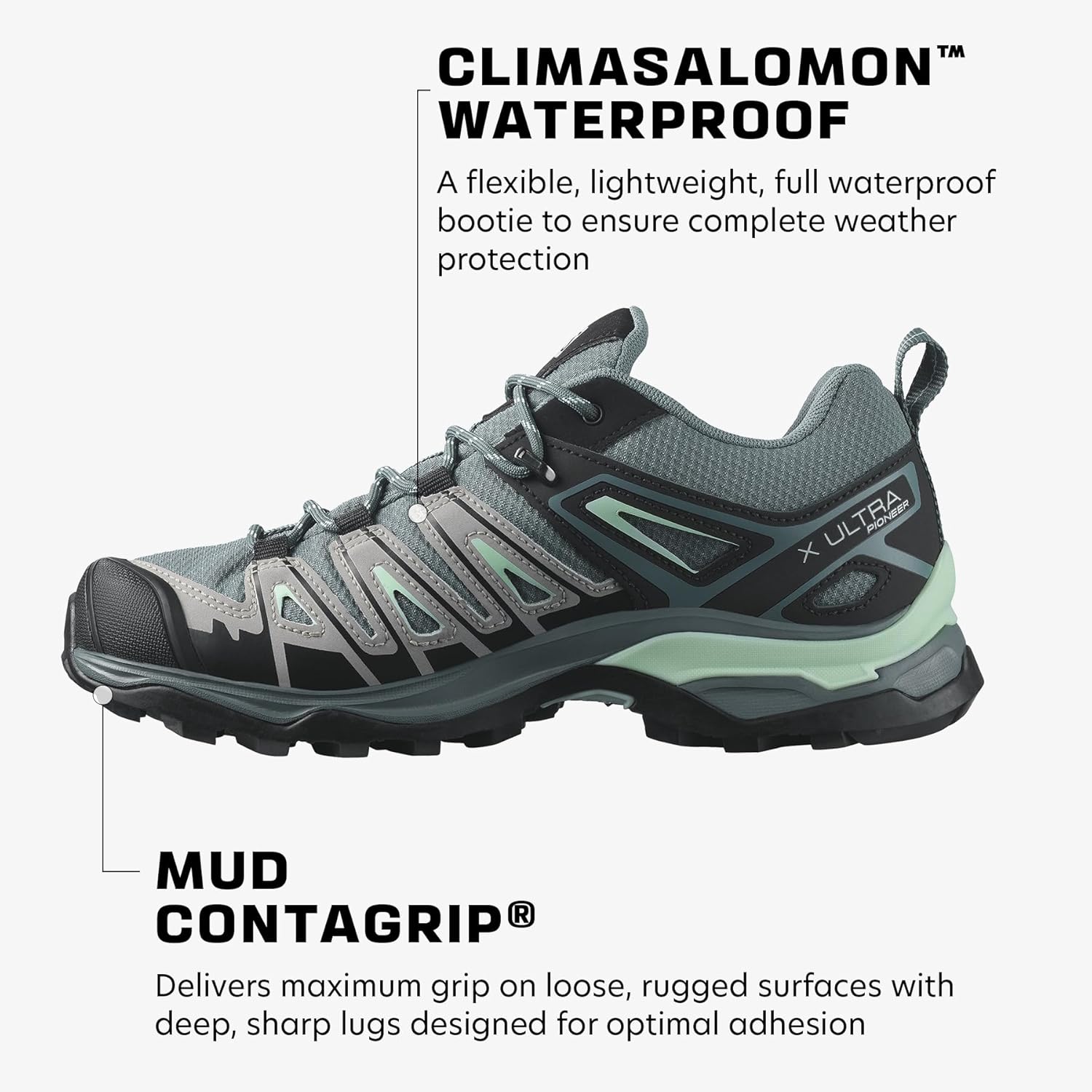 Salomon X Ultra Pioneer ClimaSalomon Waterproof Women's Hiking Shoes - All-Terrain Adventure