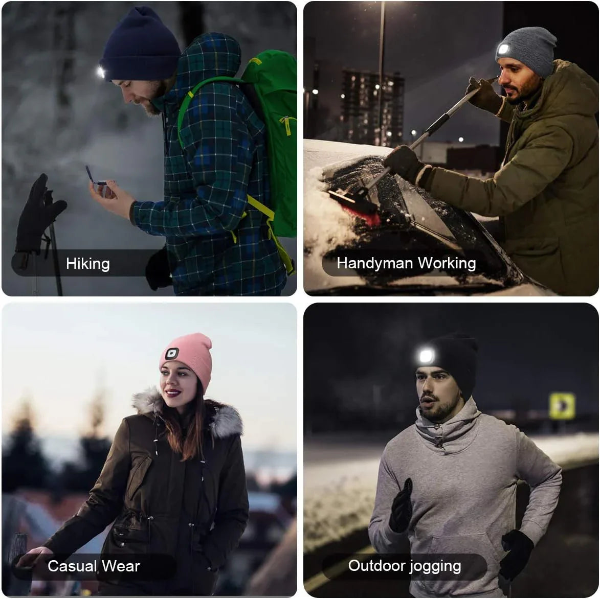 ATNKE Rechargeable LED Lighted Beanie Hat – Bright Hands-Free Headlamp for Winter - Gomix Brands Outlet