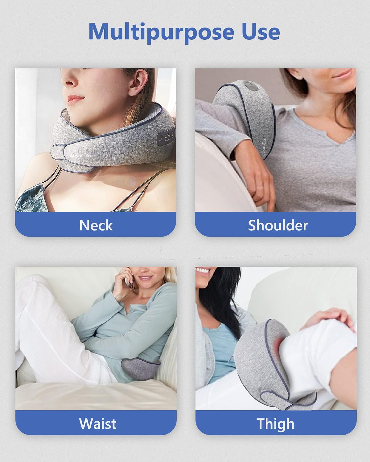 CONQUECO 3D Shiatsu Neck and Back Massager with Heat