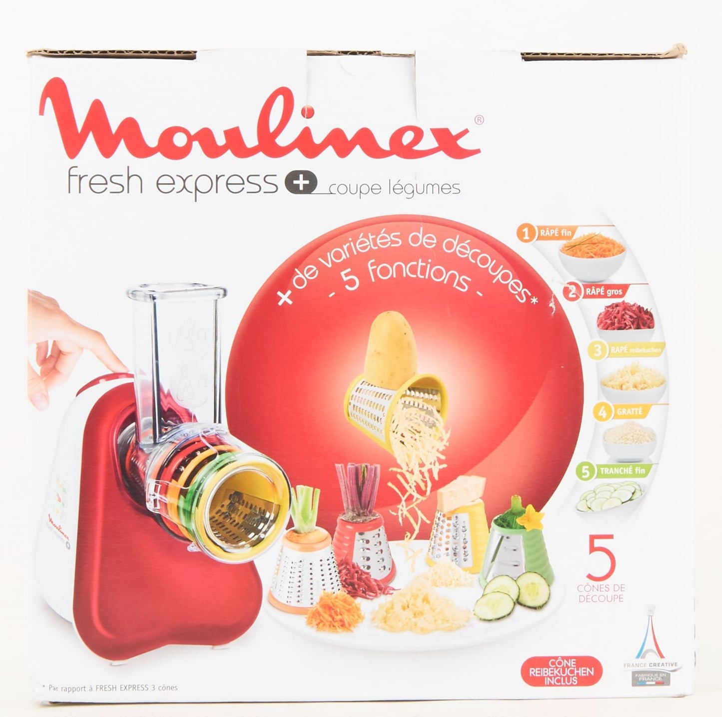 Moulinex Fresh Express Plus 150W Stainless Steel Electric Grater Red/White