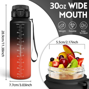 Motswedi 1000ml BPA-Free Leakproof Water Bottle with Time Markings