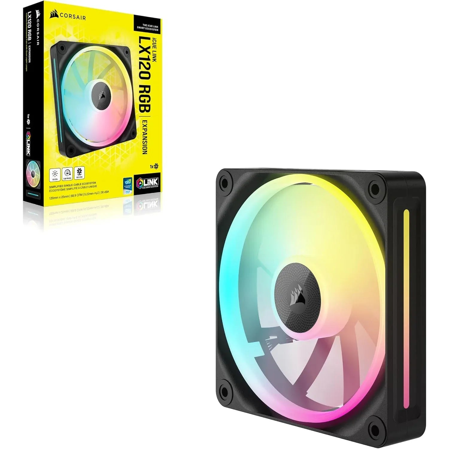 Corsair iCUE Link LX120 RGB 120mm PWM Fan Black - Gomix Brands Outlet