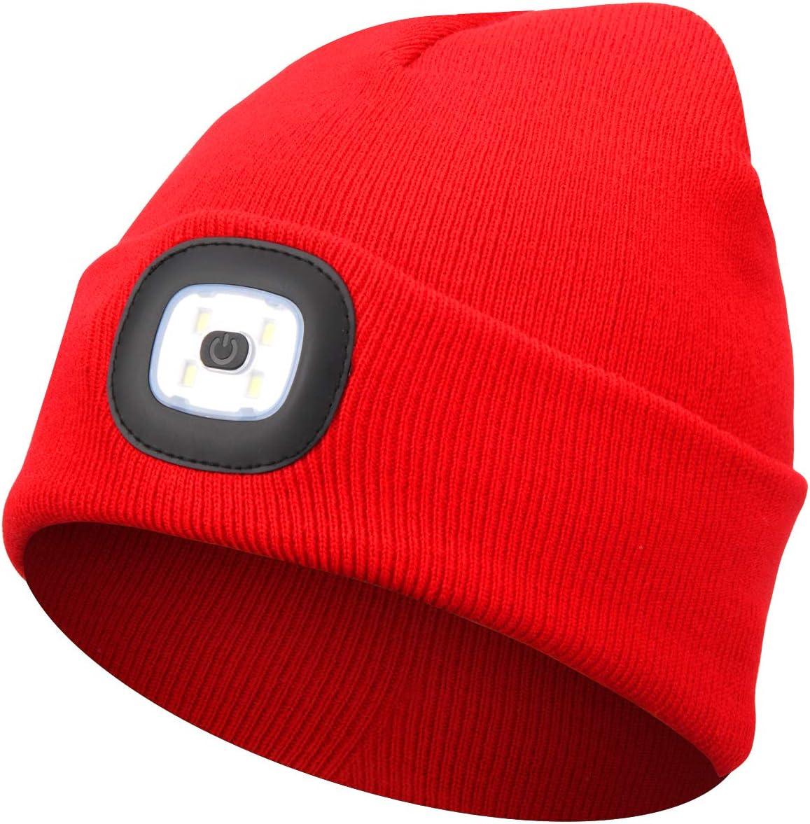 Gorilla Night Watcher USB Rechargeable LED Beanie with Brightness Modes - Gomix Brands Outlet