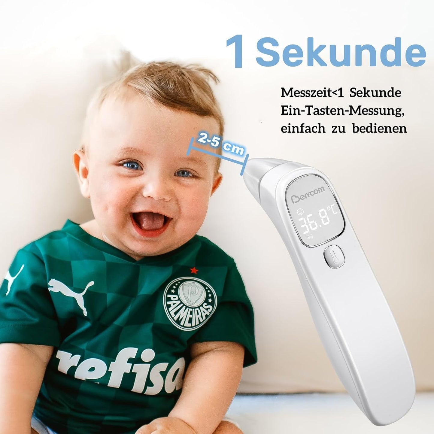 Berrcom Dual-Mode Contactless Forehead and Ear Thermometer with Fever Alarm