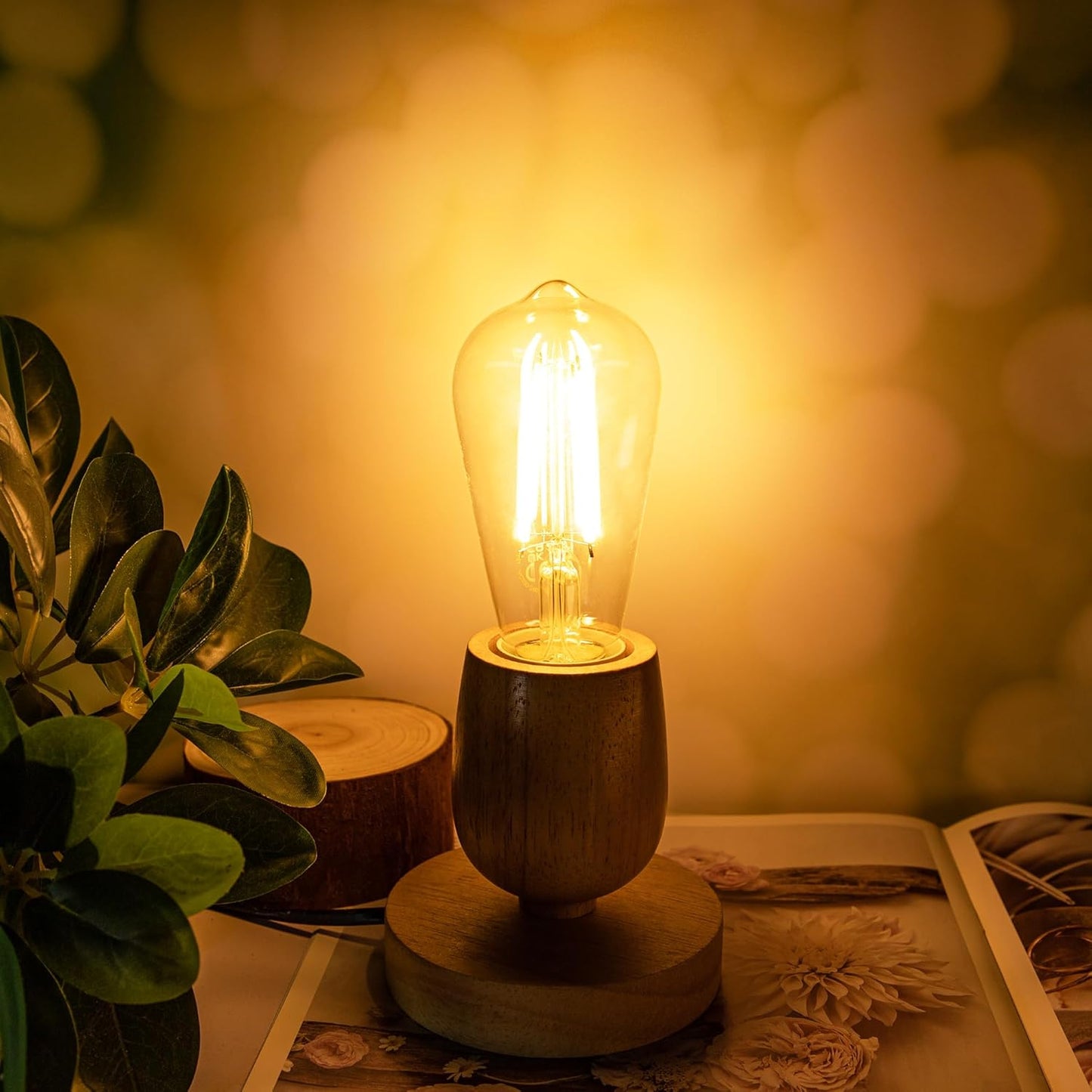 Genixgreen E27 LED ST58 Edison Bulbs: 12W Retro Style Globe Filament Warm White