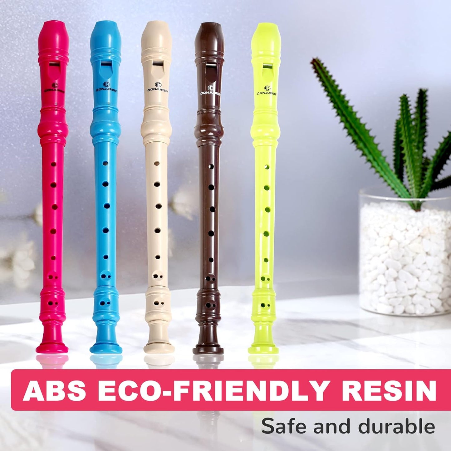 CONJURER Pink Soprano Recorder 8-Hole German Fingering for Children