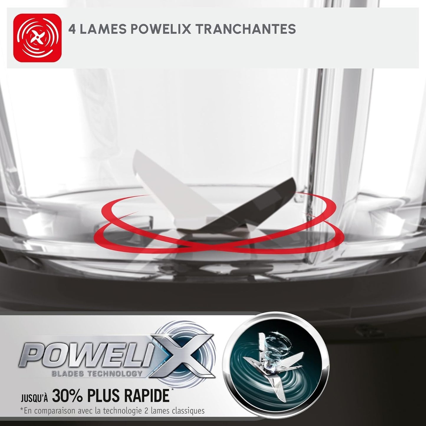 Moulinex Blendforce 800W Standing Mixer with 1.75L Glass Bowl Black