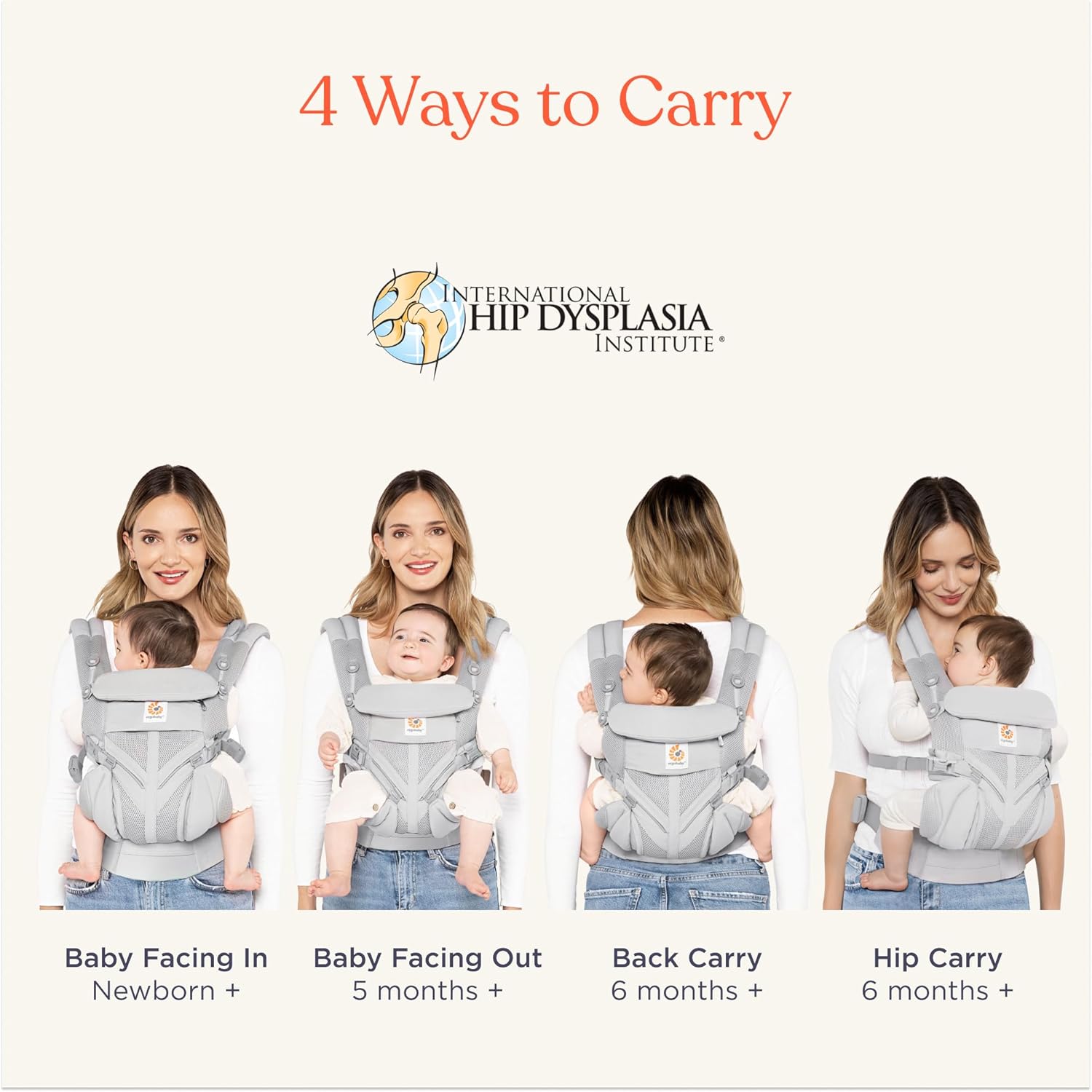 Ergobaby Omni 360 Cool Air Mesh Baby Carrier – Pearl Grey