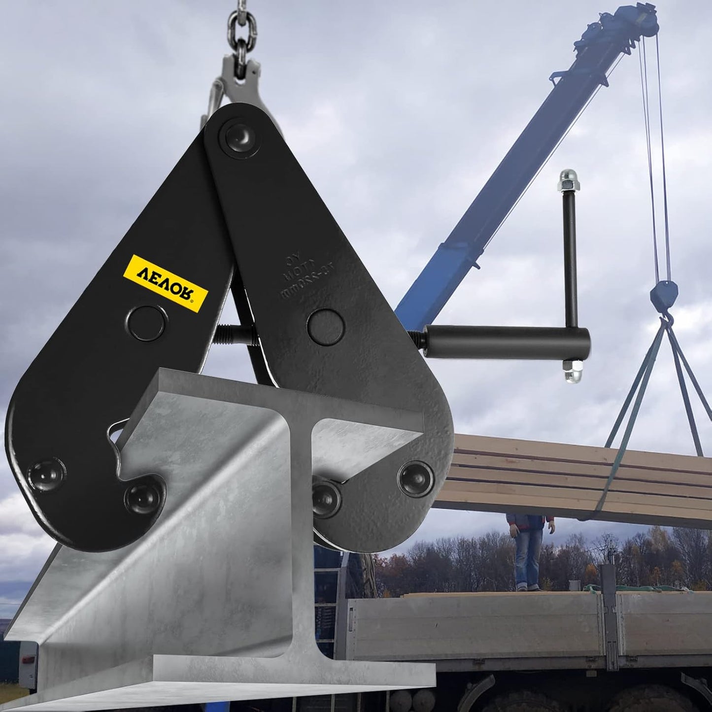 VEVOR 1 Ton Capacity I Beam Clamp For Rigging Heavy Duty Steel Lifting