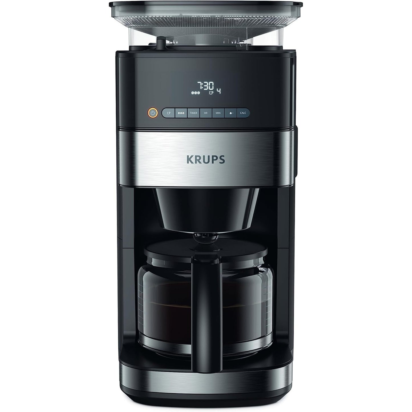 Krups Grind Aroma 10‑Cup Programmable Coffee Maker with Built‑In Grinder