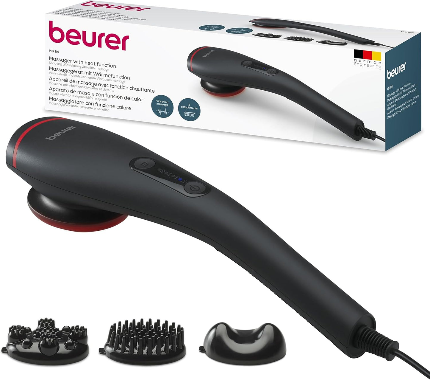 Beurer MG24 Handheld Vibration Massage Device with Heat