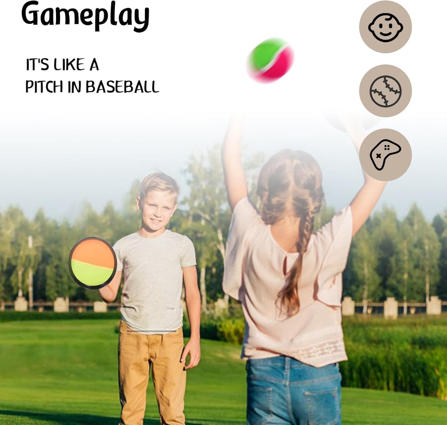 BLUECHOLON Catch Ball Set with 2 Rackets and Sticky Ball