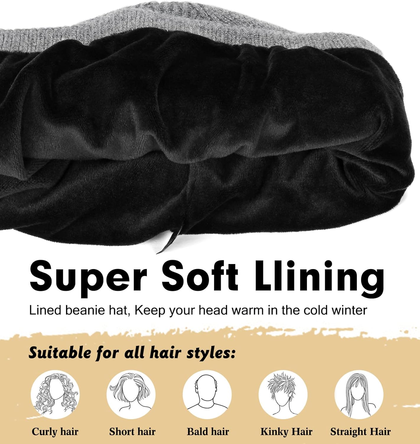 Wmcaps Plush Fleece Lined Winter Knit Beanie Hat for Men Women