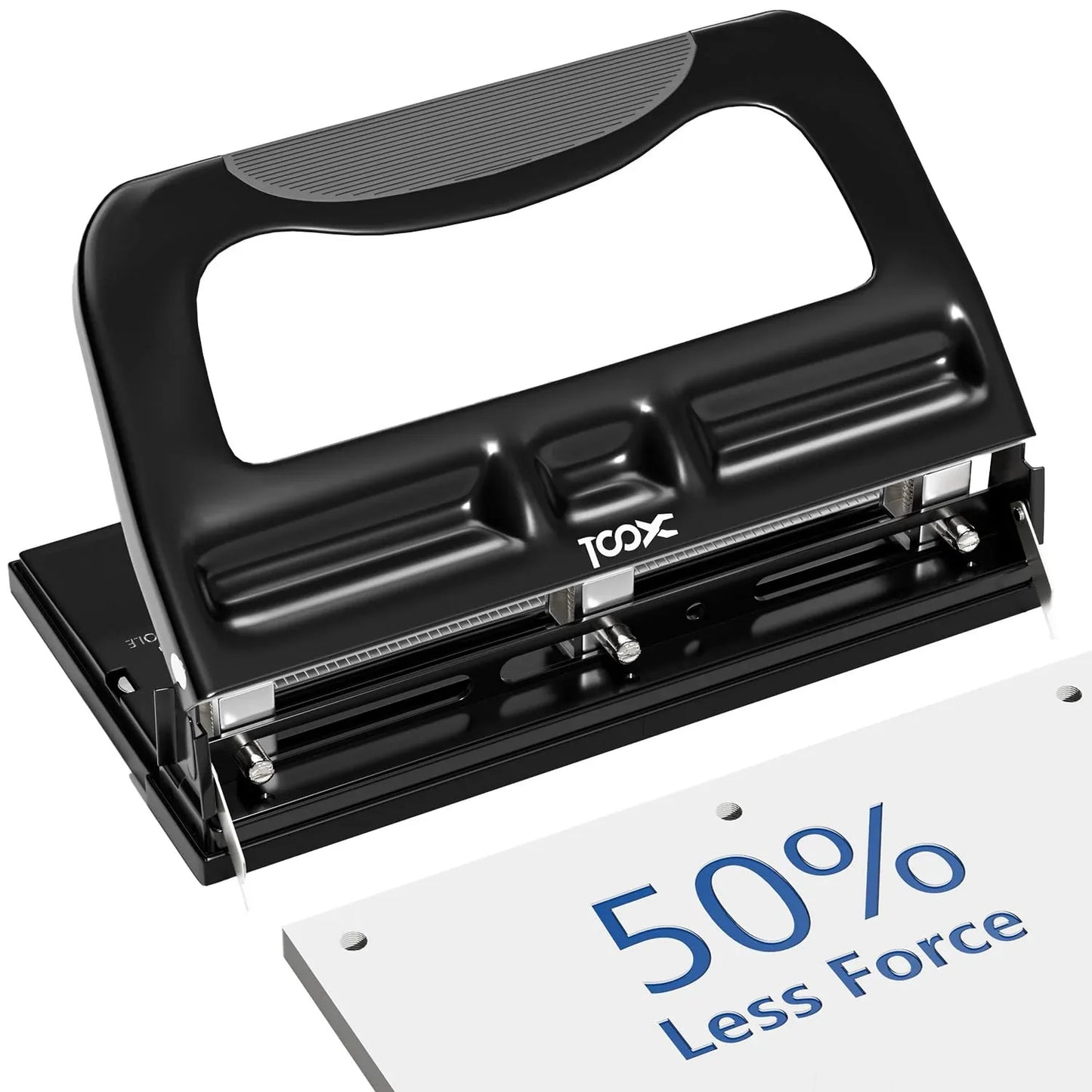 XOOL Heavy-Duty Adjustable 3-Hole Punch with 7mm Diameter, 40-Sheet Capacity - Gomix Brands Outlet
