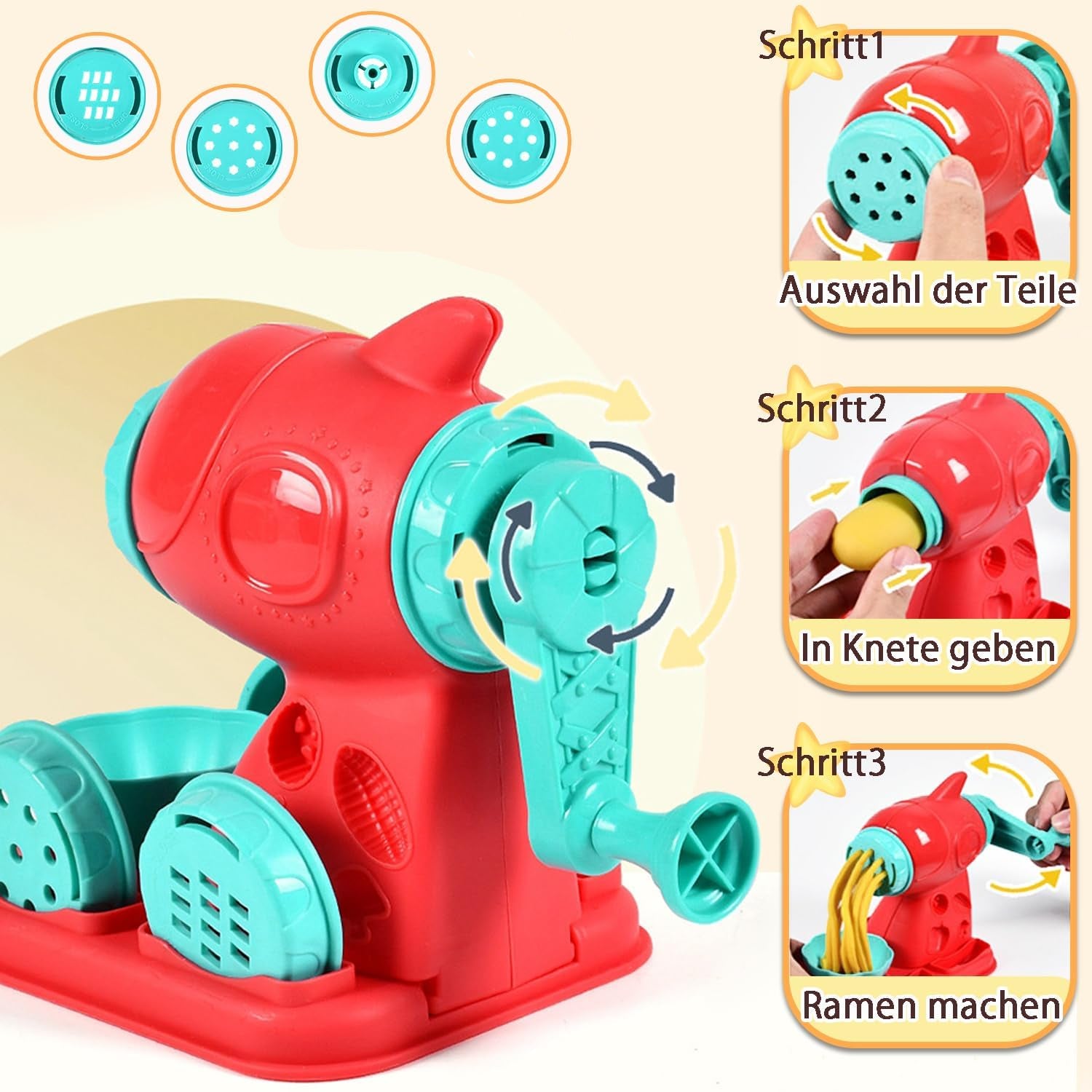 VBACALA 51-Piece Kids Clay Kitchen Playset with Ice Cream Tools