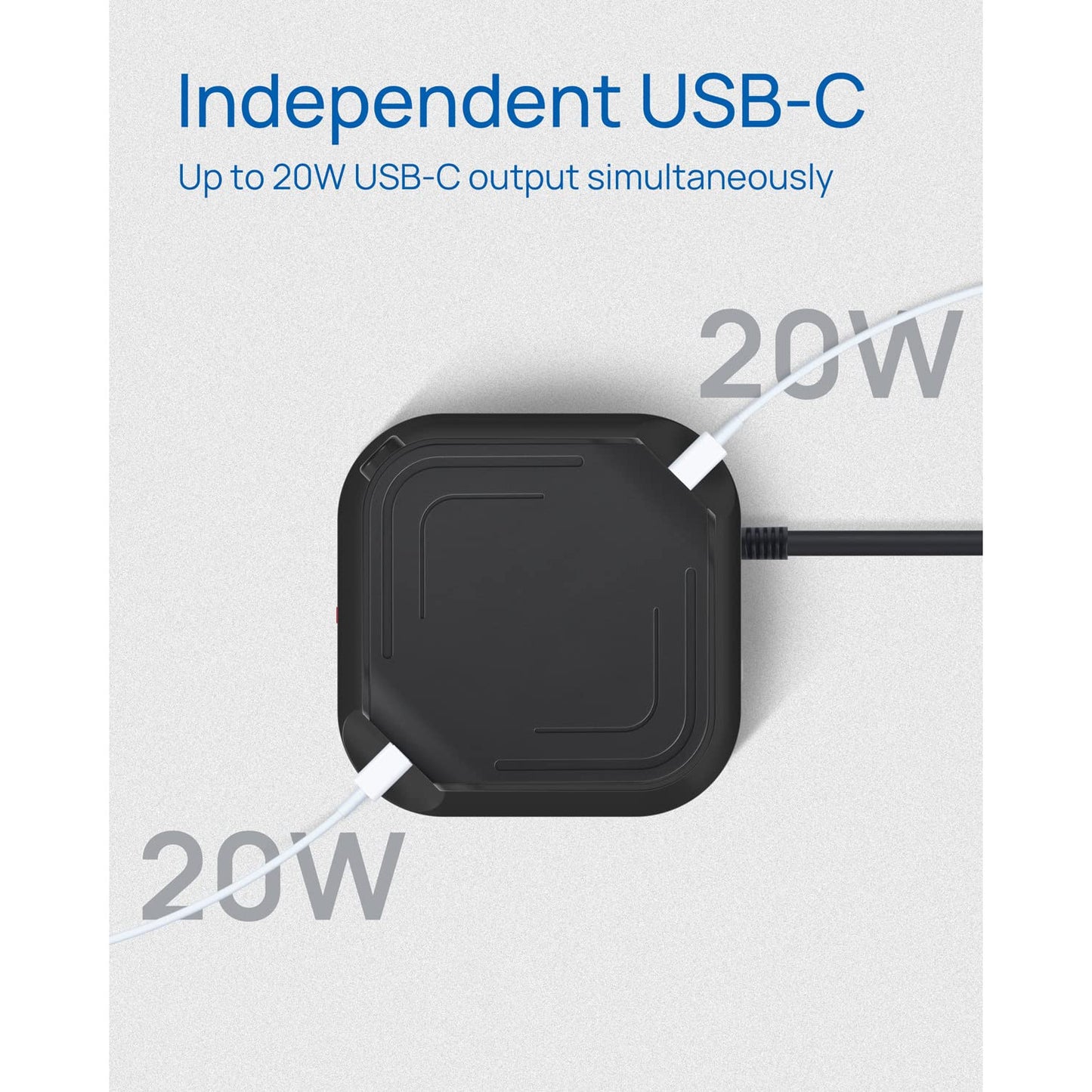 Kousla 20W USB-C Power Tower, 12 AC Outlets, 4 USB-A Ports