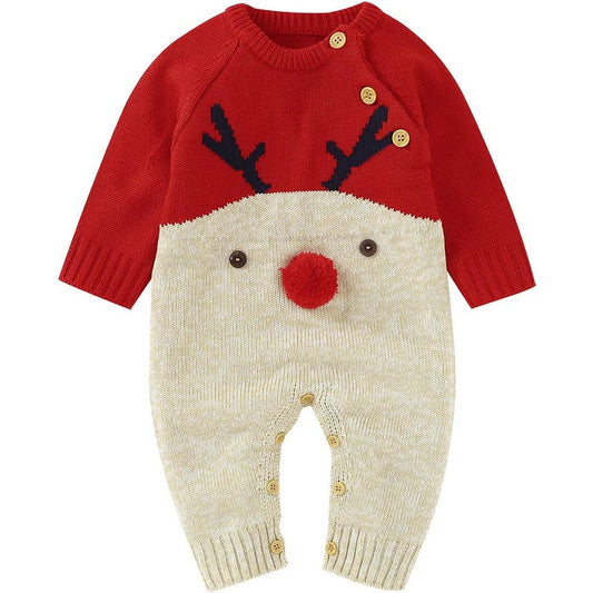 Verve Jelly Reindeer Christmas Baby Onesie Long Sleeve