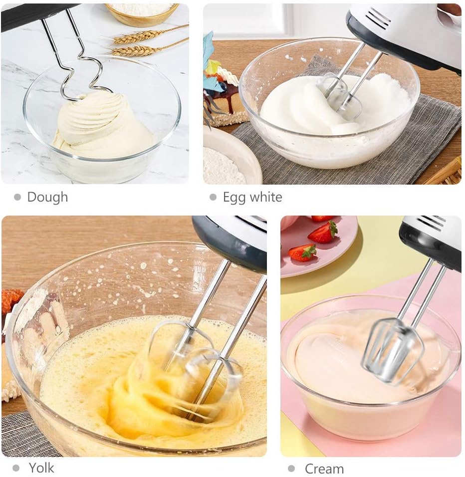 Leaflai 7-Speed 180W Stainless Steel Hand Mixer – Lightweight Dishwasher Safe