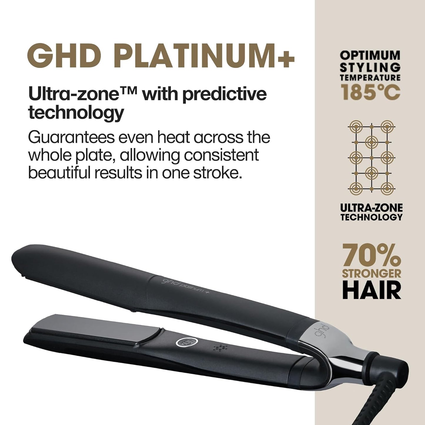 ghd Platinum+ Styler 1" Ceramic Flat Iron for Stronger Shine