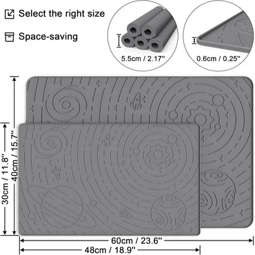 OHMO Grey Silicone Dog Food Mat – Waterproof, Non‑Skid, Easy‑Clean Placemat - Gomix Brands Outlet