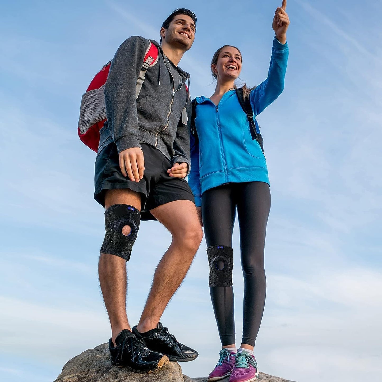 ABYON Adjustable Knee Brace for Pain Relief with Stabilizers (L/XL)