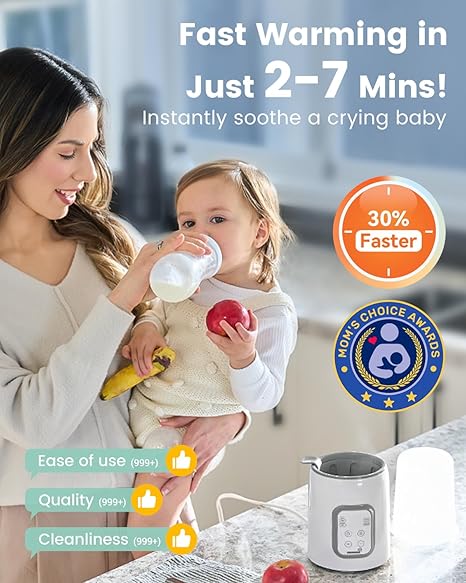 Grownsy 8-in-1 Baby Bottle Warmer & Sterilizer with Timer