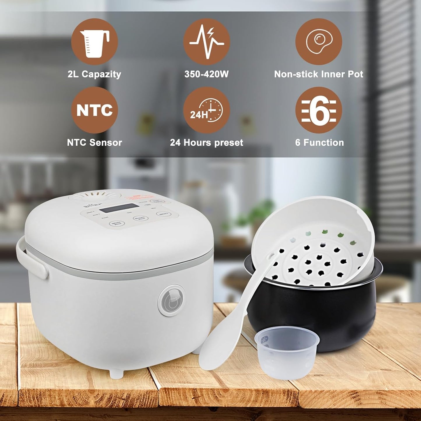 Bear 6-in-1 Compact Multi-Cooker: Perfect Rice, Porridge, Soup, and Steaming