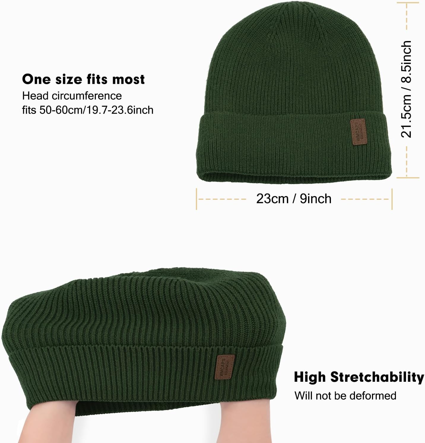 Wmcaps Plush Fleece Lined Winter Knit Beanie Hat for Men Women