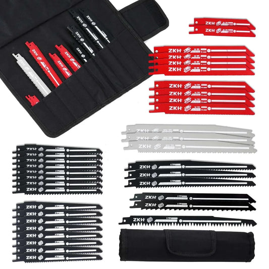 ZKH 38-piece Reciprocating Saw Blade Set for Wood, Metal, Plastic - Gomix Brands Outlet