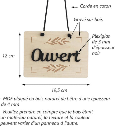 Wooden Open/Closed Sign with Black Plexiglass Letters for Glass Doors - Gomix Brands Outlet
