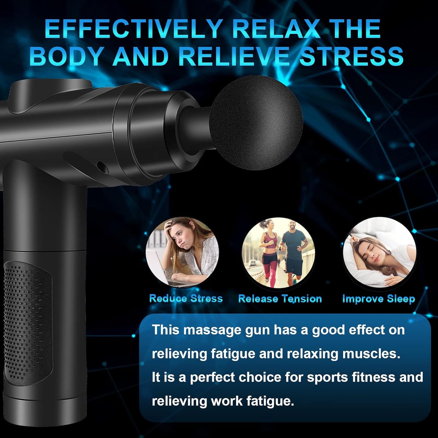 Zerolia 30-Speed Quiet Massage Gun with LCD and 10 Attachments