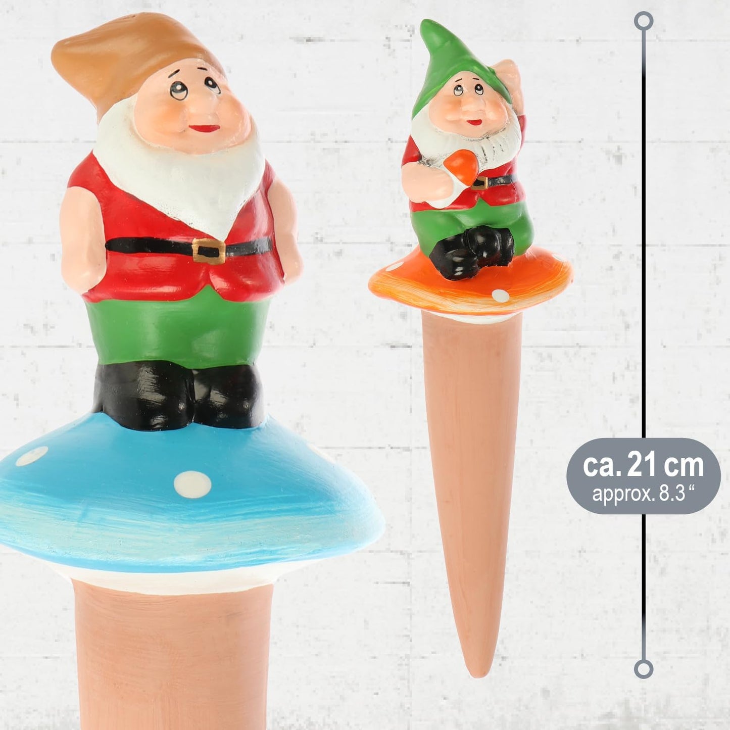 com-four 3-Pack Automatic Indoor Plant Watering Spikes – Cute Dwarf Design