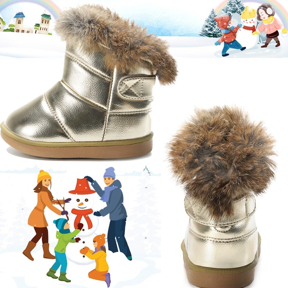 Cozy Fur-Lined Waterproof Winter Boots for Baby Girls