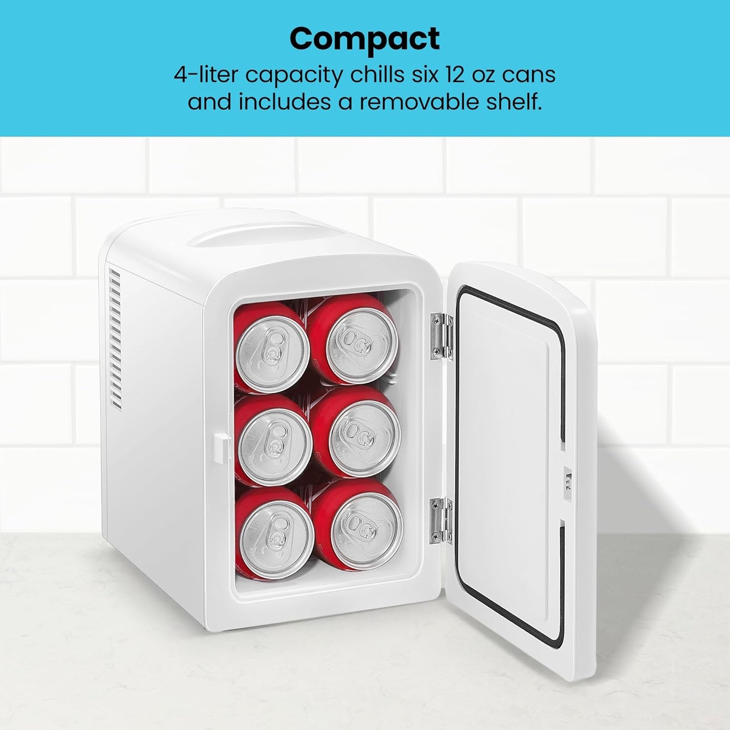Chefman Iceman Mini Portable White Personal Fridge 4L