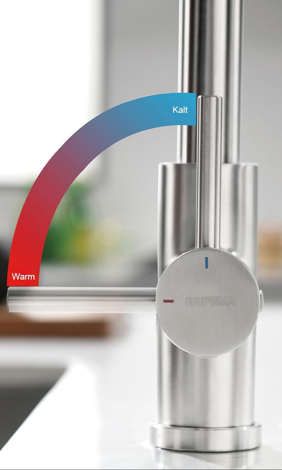 GRIFEMA High-Arc Stainless Kitchen Faucet with 360° Sprayer