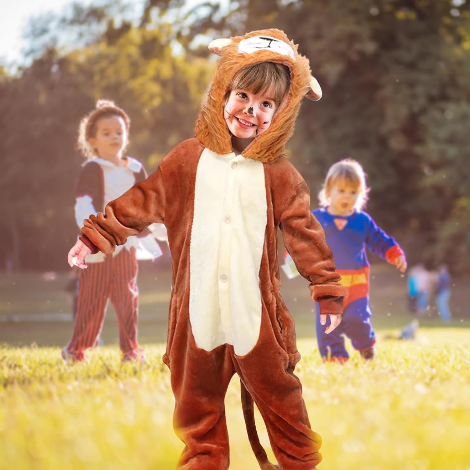 ATOWORLD Plush Lion Costume for Kids – Warm Zippered Outfit