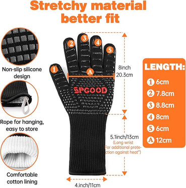 SSPGOOD High Quality BBQ Grill Gloves Oven Gloves size and length
