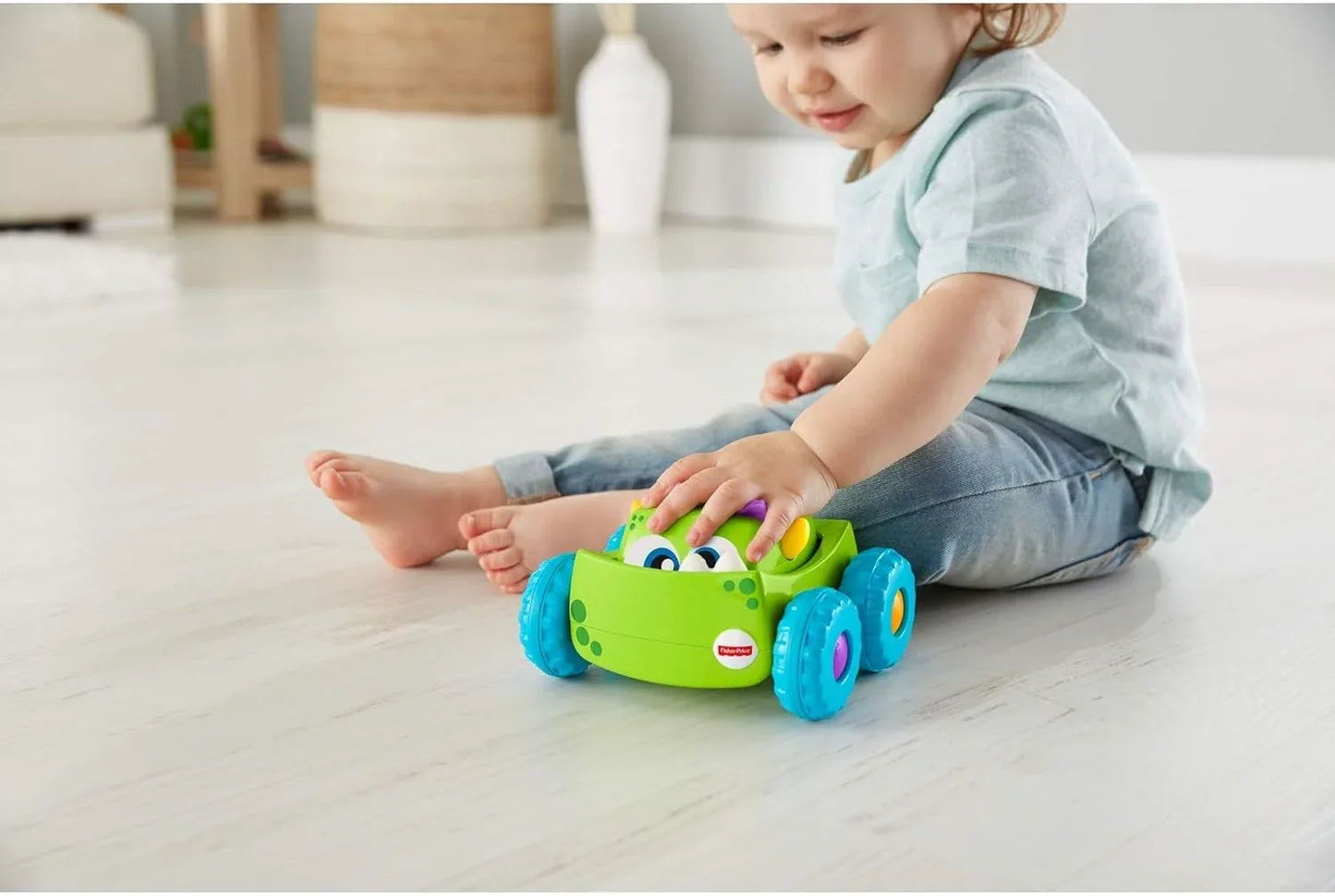 Fisher-Price Green Press‑N‑Go Monster Truck Crawling Toy for Babies - Gomix Brands Outlet