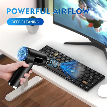 NEsLin 3 In 1 Compressed Air Duster Cordless Vacuum Cleaner Portable Rechargeable Dust Blower For Car Home