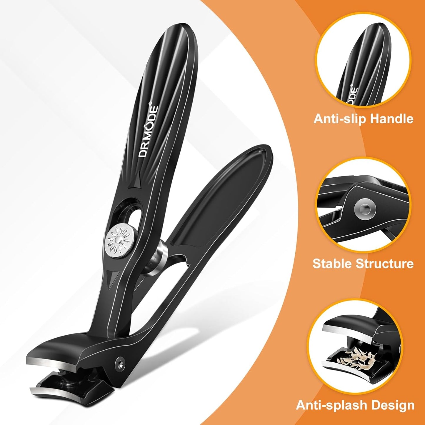 DRMODE Wide Jaw Angled Head Heavy Duty Toenail Clippers