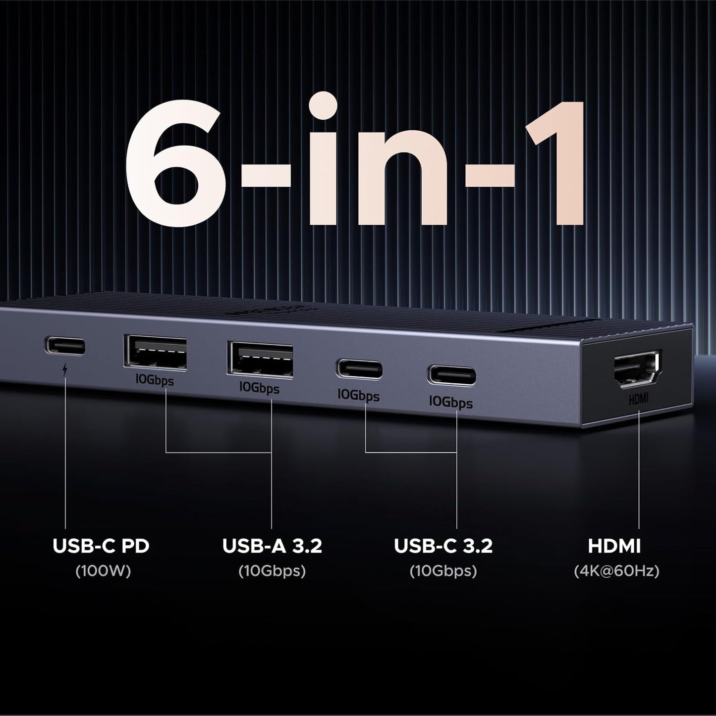 UGREEN Revodok Pro 106 6-in-1 USB‑C Hub with 4K HDMI