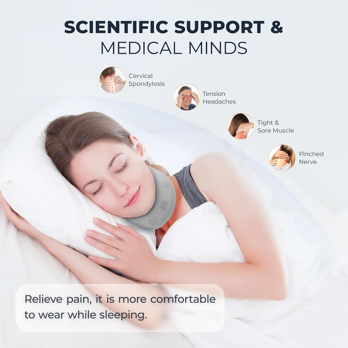 NIMOOD Adjustable Cervical Neck Brace Support Collar for Snoring Relief