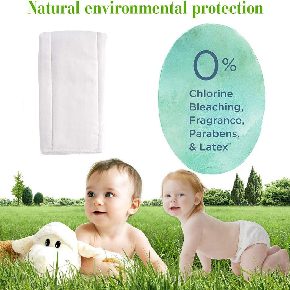 Premium 6-Ply Unbleached Cotton Prefold Cloth Diapers for Babies