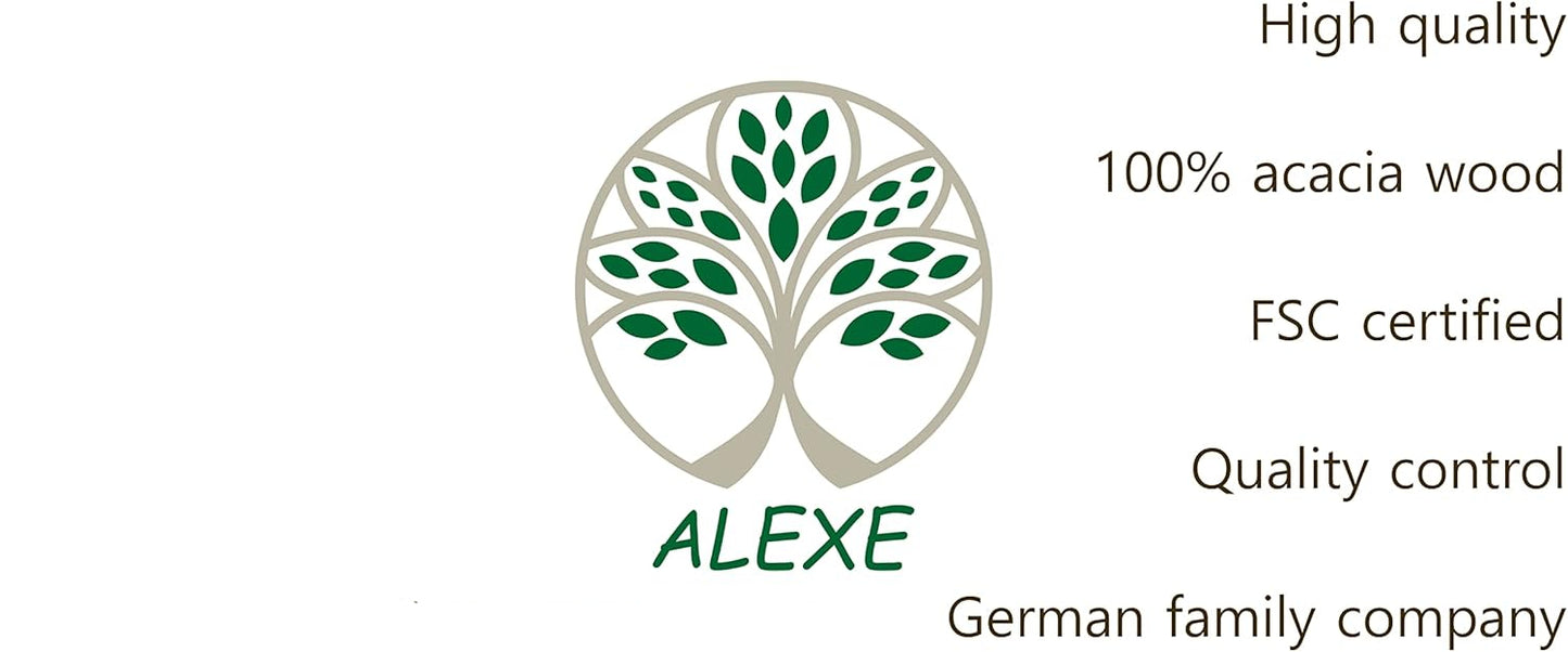 ALEXE® High Quality Acacia Wood Salad Bowl, Large Natural Serving Bowl 30 x 17.5 cm