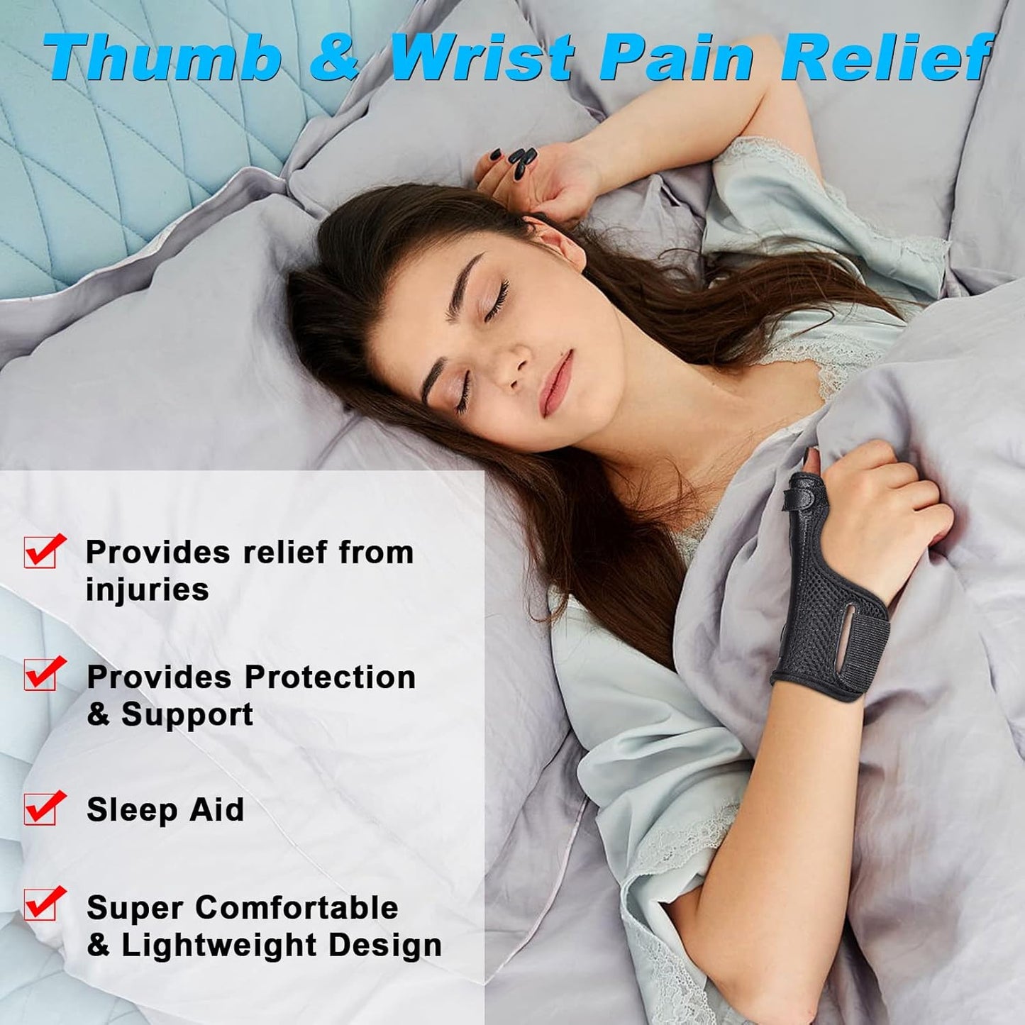 Adjustable Breathable Thumb Spica Splint for Wrist Support and Pain Relief
